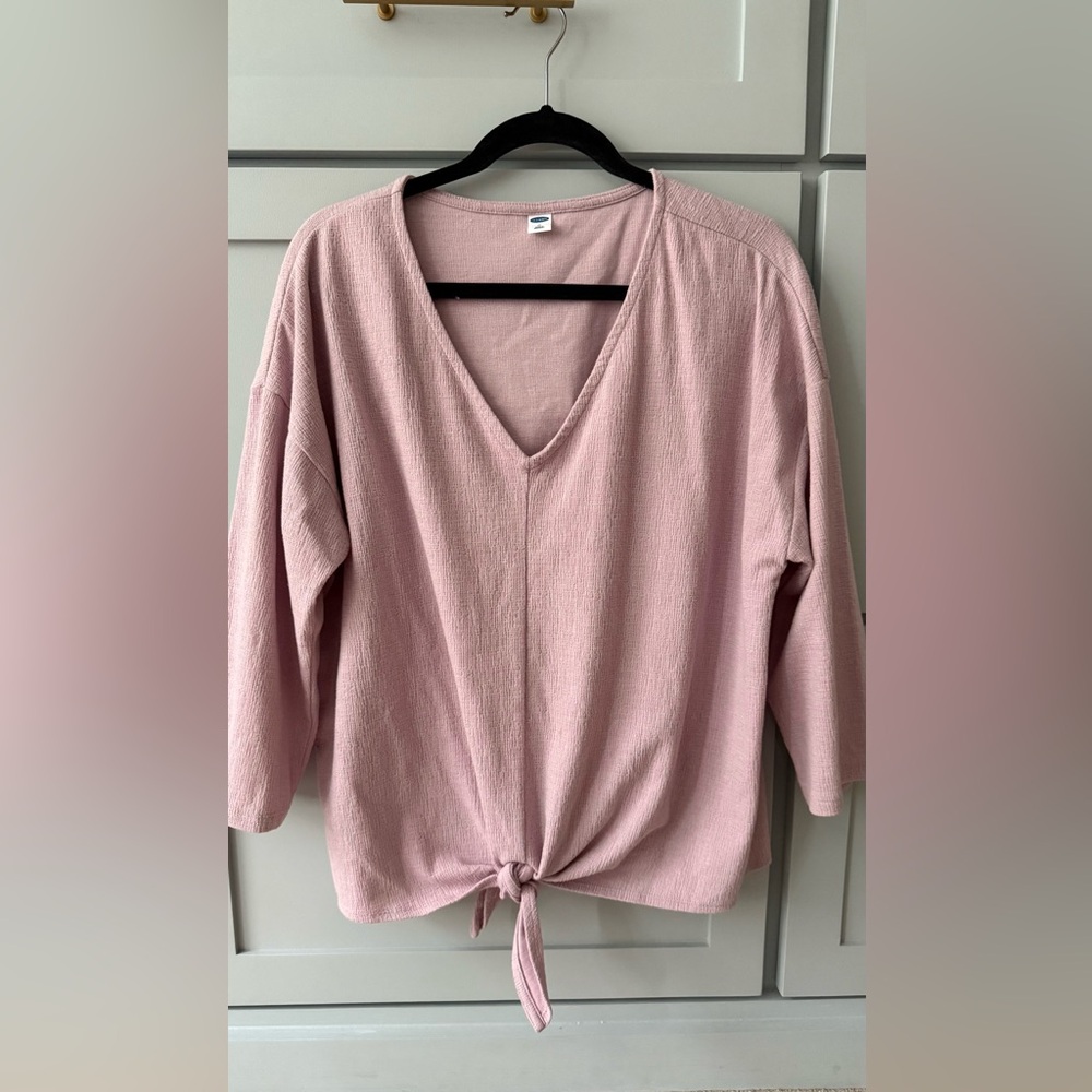 Old Navy Light Pink V-Neck Blouse